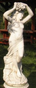 Casa Padrino Sculpture Art Nouveau Vierge Ø 47 x H. 130 cm - Décoration de Jardin Splendide - Spécial!