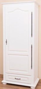 Casa Padrino Landhausstil Schlafzimmerschrank / Kleiderschrank mit Tür und Schublade Weiß 79,5 x 54 x H. 186 cm - Schlafzimmermöbel