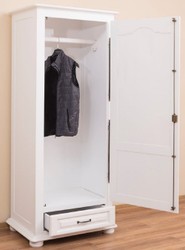 casa padrino landhausstil massivholz kiefernholz schlafzimmerschrank kleiderschrank mit tür und schublade schlafzimmer hotel möbel  