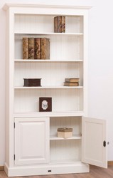 Casa Padrino cabinet des livres / armoire étagère style campagnard blanc 110 x 39 x H. 210 cm - Armoire de Salon avec 2 Portes Casa Padrino cabinet des livres / armoire étagère style campagnard blanc 110 x 39 x H. 210 cm - Armoire de Salon avec 2 Portes