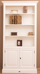 Casa Padrino cabinet des livres / armoire étagère style campagnard blanc 110 x 39 x H. 210 cm - Armoire de Salon avec 2 Portes Casa Padrino cabinet des livres / armoire étagère style campagnard blanc 110 x 39 x H. 210 cm - Armoire de Salon avec 2 Portes