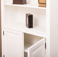 Casa Padrino cabinet des livres / armoire étagère style campagnard blanc 110 x 39 x H. 210 cm - Armoire de Salon avec 2 Portes Casa Padrino cabinet des livres / armoire étagère style campagnard blanc 110 x 39 x H. 210 cm - Armoire de Salon avec 2 Portes
