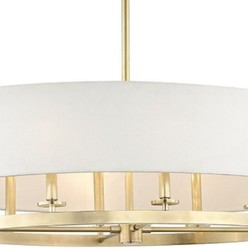 Casa Padrino lampada a sospensione di lusso ottone anticato / bianco Ø 99,7 x H. 29,9 cm - Collezione di Lusso