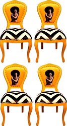 Casa Padrino Set di Sala da Pranzo Barocco di Lusso Nero / Bianco Strisce / Giallo 55 x 54 x H. 103 cm - 4 Sedie da Pranzo di Design Fatte a Mano - Arredamento Barocco Sala da Pranzo Casa Padrino Set di Sala da Pranzo Barocco di Lusso Nero / Bianco Strisce / Giallo 55 x 54 x H. 103 cm - 4 Sedie da Pranzo di Design Fatte a Mano - Arredamento Barocco Sala da Pranzo