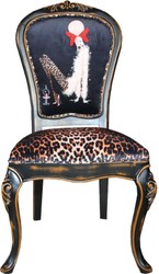 casa padrino luxus barock esszimmer set 4 massivholz samt esszimmerstühle küchenstühle dame mit high heels esszimmer hotel restaurant möbel küchenmöbel 