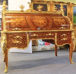 casa padrino luxus barock mahagoni schreibtisch mit schubladen büro hotel ladeneinrichtung möbel