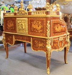 casa padrino luxus barock mahagoni schreibtisch mit schubladen büro hotel ladeneinrichtung möbel