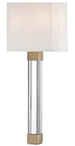 Casa Padrino lámpara de pared de lujo latón antiguo / blanco 22,9 x 10,2 x H. 54,6 cm - Lámpara de Pared Moderna con Cristal y Pantalla de Seda