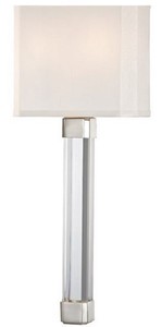 Casa Padrino lámpara de pared de lujo plata / blanco 22,9 x 10,2 x H. 54,6 cm - Lámpara de Pared Moderna con Cristal y Pantalla de Seda