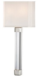 Casa Padrino lámpara de pared de lujo plata / blanco 22,9 x 10,2 x H. 54,6 cm - Lámpara de Pared Moderna con Cristal y Pantalla de Seda