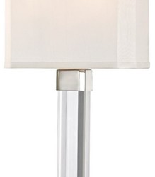 Casa Padrino lámpara de pared de lujo plata / blanco 22,9 x 10,2 x H. 54,6 cm - Lámpara de Pared Moderna con Cristal y Pantalla de Seda
