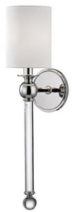 Casa Padrino lámpara de pared de lujo plata / blanco 12,7 x 17,2 x H. 56,5 cm - Lámpara de Pared con Cristal y Pantalla de Seda Redonda