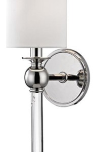 Casa Padrino Luxus Wandleuchte Silber / Weiß 12,7 x 17,2 x H. 56,5 cm - Wandlampe mit Kristallglas und rundem Seiden Lampenschirm