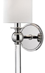 Casa Padrino lámpara de pared de lujo plata / blanco 12,7 x 17,2 x H. 56,5 cm - Lámpara de Pared con Cristal y Pantalla de Seda Redonda