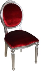 Casa Padrino Luxus Barock Esszimmer Set 4 Esszimmerstühle Medaillon Bordeauxrot / Silber casa padrino luxus barock esszimmer set 4 massivholz samt esszimmerstühle küchenstühle medaillon esszimmer hotel restaurant möbel küchenmöbel