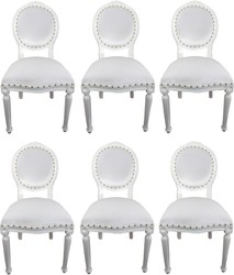 casa padrino luxus barock esszimmer set 6 massivholz samt esszimmerstühle küchenstühle medaillon esszimmer hotel restaurant möbel küchenmöbel 