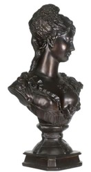 Casa Padrino busto barroco señora negro 37 x 22 x H. 70 cm - Figura Decorativa en Estilo Barroco