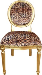 Casa Padrino Luxus Barock Esszimmer Set 6 Esszimmerstühle Medaillon Leopard / Gold casa padrino luxus barock esszimmer set 6 massivholz samt esszimmerstühle küchenstühle medaillon esszimmer hotel restaurant möbel küchenmöbel