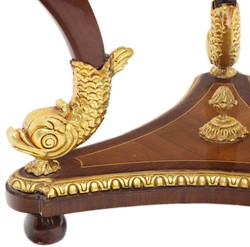 casa padrino barock mahagoni beistelltisch mit glasplatte rund wohnzimmer hotel restaurant club bar büro möbel