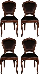 Casa Padrino Ensemble de Chaises de Salle à Manger Baroque de Luxe Marron / Marron 45 x 46 x H. 99 cm - 4 Chaises de Salle à Manger Faites Main - Meubles de Salle à Manger Baroque Casa Padrino Ensemble de Chaises de Salle à Manger Baroque de Luxe Marron / Marron 45 x 46 x H. 99 cm - 4 Chaises de Salle à Manger Faites Main - Meubles de Salle à Manger Baroque
