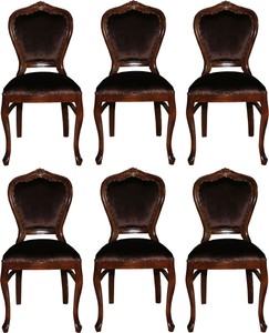 Casa Padrino Luxus Barock Esszimmer Set 6 Esszimmerstühle Braun / Braun casa padrino luxus barock esszimmer set 6 massivholz samt esszimmerstühle küchenstühle esszimmer hotel restaurant möbel küchenmöbel