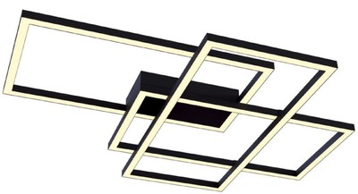 Casa Padrino Designer LED Ceiling Lamp Black 78 x 68 x H. 8 cm - Luxury Collection