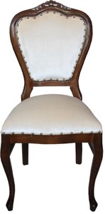 Casa Padrino Luxus Barock Esszimmer Set Creme / Braun 45 x 46 x H. 99 cm - 4 handgefertigte Esszimmerstühle - Barock Esszimmermöbel