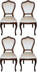 Casa Padrino Luxus Barock Esszimmer Set 4 Esszimmerstühle Creme / Braun casa padrino luxus barock esszimmer set 4 massivholz samt esszimmerstühle küchenstühle esszimmer hotel restaurant möbel küchenmöbel