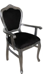 casa padrino luxus barock esszimmer set 4 massivholz samt esszimmerstühle küchenstühle mit armlehnen esszimmer hotel restaurant möbel küchenmöbel 