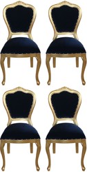 Casa Padrino Luxus Barock Esszimmer Set 4 Esszimmerstühle Royalblau / Gold casa padrino luxus barock esszimmer set 4 massivholz samt esszimmerstühle küchenstühle esszimmer hotel restaurant möbel küchenmöbel