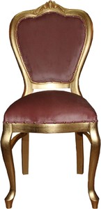 Casa Padrino Luxus Barock Esszimmer Set Rosa / Gold 45 x 46 x H. 99 cm - 4 handgefertigte Esszimmerstühle - Barock Esszimmermöbel
