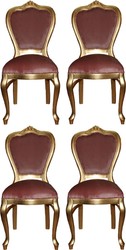 Casa Padrino Luxus Barock Esszimmer Set 4 Esszimmerstühle Rosa / Gold casa padrino luxus barock esszimmer set 4 massivholz samt esszimmerstühle küchenstühle esszimmer hotel restaurant möbel küchenmöbel
