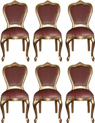 Casa Padrino Luxus Barock Esszimmer Set 6 Esszimmerstühle Rosa / Gold casa padrino luxus barock esszimmer set 6 massivholz samt esszimmerstühle küchenstühle esszimmer hotel restaurant möbel küchenmöbel