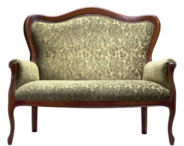 Casa Padrino Divano Barocco di Lusso Verde / Marrone Scuro 124 x 74 x H. 107 cm - Mobili da Soggiorno Barocco 