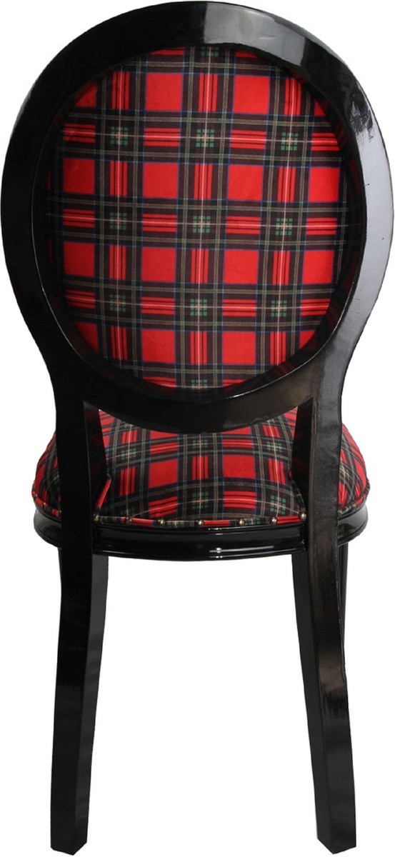 Casa Padrino Luxus Barock Esszimmer Set 4 Esszimmerstühle Schottland Frau Mehrfarbig / Schwarz casa padrino luxus barock esszimmer set 4 massivholz samt esszimmerstühle küchenstühle schottland frau esszimmer hotel restaurant möbel küchenmöbel