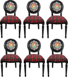 casa padrino luxus barock esszimmer set 6 massivholz samt esszimmerstühle küchenstühle schottland frau esszimmer hotel restaurant möbel küchenmöbel 