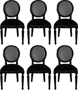 Casa Padrino Luxus Barock Esszimmer Set 6 Esszimmerstühle Medaillon Schwarz / Silber casa padrino luxus barock esszimmer set 6 massivholz samt esszimmerstühle küchenstühle medaillon esszimmer hotel restaurant möbel küchenmöbel