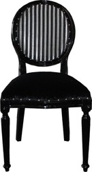 Casa Padrino Ensemble de Chaises de Salle à Manger Baroque de Luxe Médaillon Noir / Argent 50 x 52 x H. 99 cm - 6 Chaises Faites Main - Mobilier de Salle à Manger Baroque Casa Padrino Ensemble de Chaises de Salle à Manger Baroque de Luxe Médaillon Noir / Argent 50 x 52 x H. 99 cm - 6 Chaises Faites Main - Mobilier de Salle à Manger Baroque