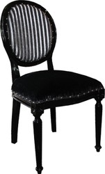Casa Padrino Ensemble de Chaises de Salle à Manger Baroque de Luxe Médaillon Noir / Argent 50 x 52 x H. 99 cm - 6 Chaises Faites Main - Mobilier de Salle à Manger Baroque Casa Padrino Ensemble de Chaises de Salle à Manger Baroque de Luxe Médaillon Noir / Argent 50 x 52 x H. 99 cm - 6 Chaises Faites Main - Mobilier de Salle à Manger Baroque
