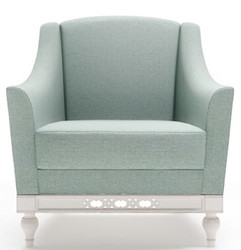 Casa Padrino Sillón Art Nouveau de Lujo Verde Menta / Blanco 81 x 90 x H. 96 cm - Calidad de Lujo