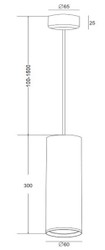 Casa Padrino lampada a sospensione di lusso argento Ø 6 x H. 30 cm - Lampada a Sospensione in Alluminio ad Altezza Regolabile