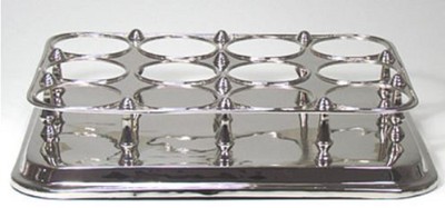 Casa Padrino porta bottiglia di vino in ottone di lusso argento 49 x 37 x H. 10 cm - Accessori di Hotel e Ristoranti