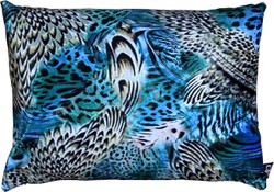 Casa Padrino Luxus Kissen Colorado Snake Feathers Blue Green Luxury Pillow Cushion