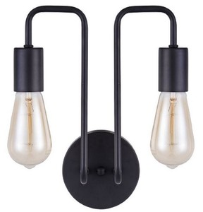 Casa Padrino lámpara de pared de diseñador negro 25 x 17 x H. 30,5 cm - Luz Moderna con Marco de Metal Revestido y un Estilo Inusual de Loft