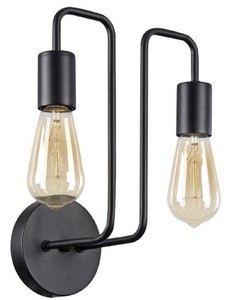 Casa Padrino Designer Wandleuchte Schwarz 25 x 17 x H. 30,5 cm - Moderne Leuchte mit beschichtetem Metallrahmen und ungewöhnlicher Loft Style Optik