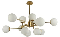 Casa Padrino Lustre Or / Blanc Ø 110 x H. 42,7 cm - Lustre Moderne avec Abat-Jour en Verre Dépoli Rond