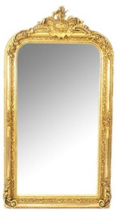 Casa Padrino Baroque Wall Mirror Gold 70 x H. 140 cm - Magnificent Baroque Mirror with Wooden Frame and Beautiful Decorations