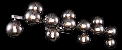 Casa Padrino Designer Wandleuchte Silber / Grau 95 x 23 x H. 24 cm - Moderne Wandlampe mit kugelförmigen Lampenschirmen