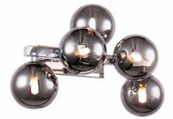 Casa Padrino Designer Wall Lamp Silver / Gray 38 x 23 x H. 24 cm - Living Room Lamp with Spherical Lampshades