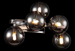 Casa Padrino Designer Wall Lamp Silver / Gray 38 x 23 x H. 24 cm - Living Room Lamp with Spherical Lampshades
